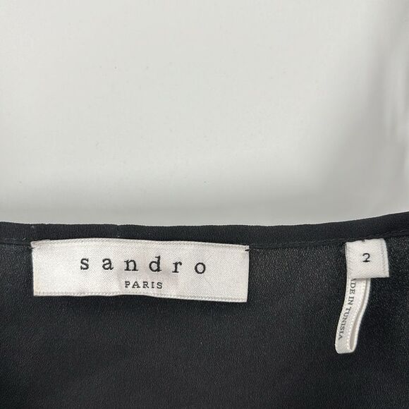 Sandro Paris Black Slip Dress - Picture 3 of 11